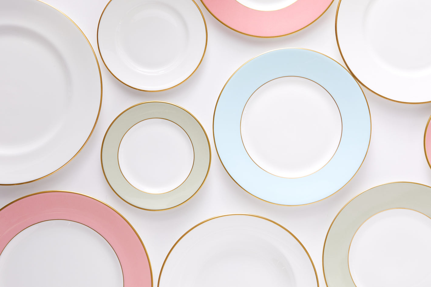 classic bone china tableware dinner set made in England pastel plate set gold plates fine bone china made in Britain
