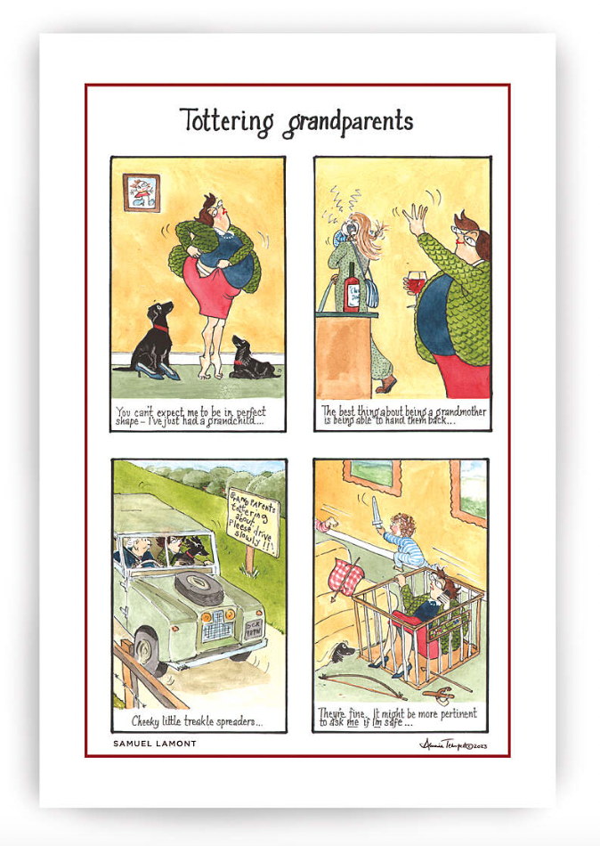 'Tottering Grandparents' Tea Towel