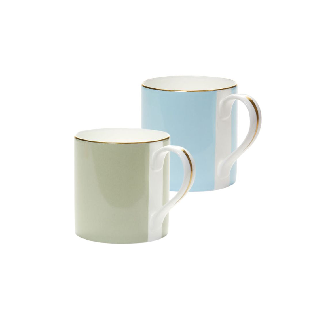 Pair of classic fine bone china mugs