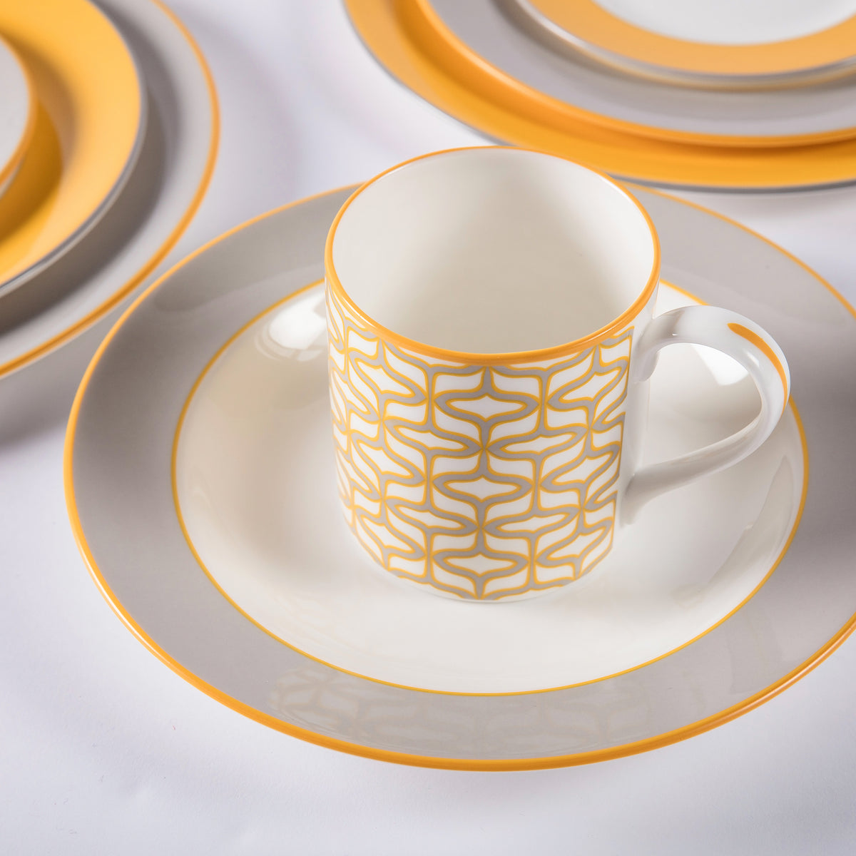 Smoke fine bone china pudding plate