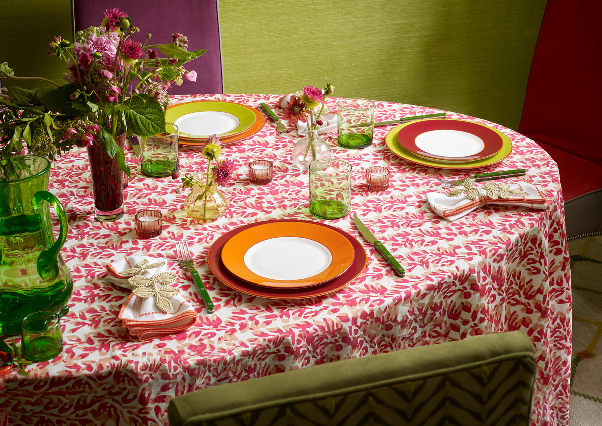 Raspberry fine bone china pudding plate