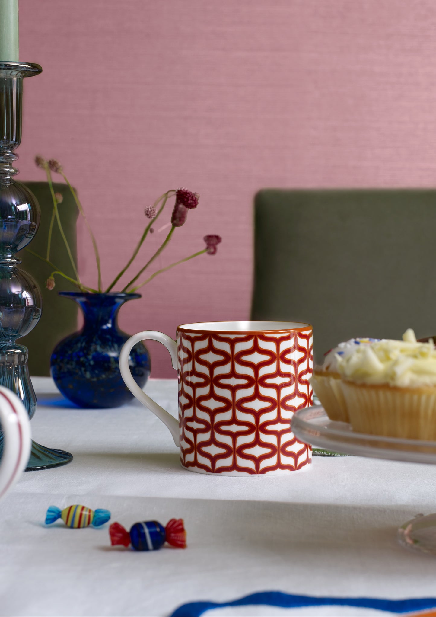 Raspberry fine bone china mug