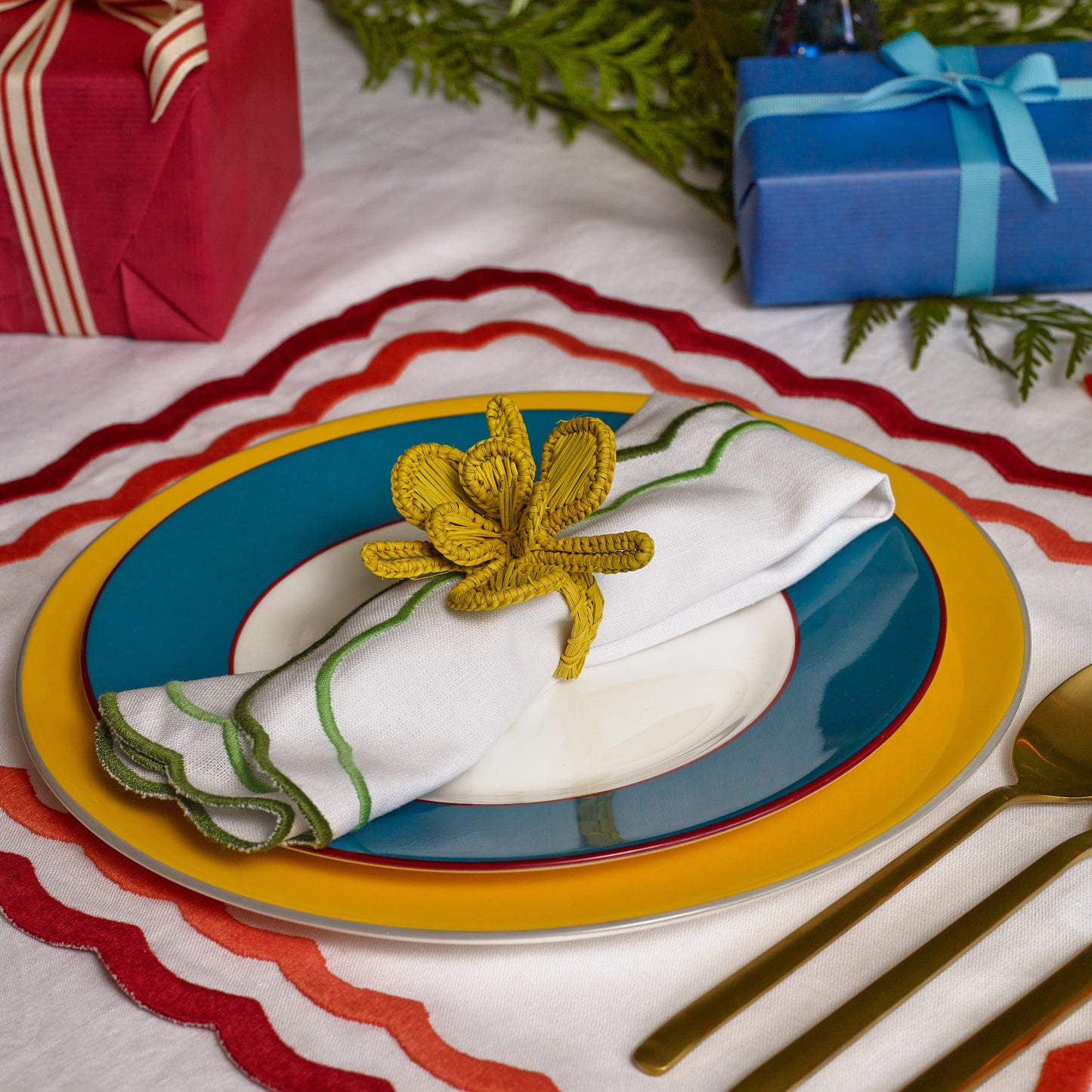 Teal fine bone china dinner plate