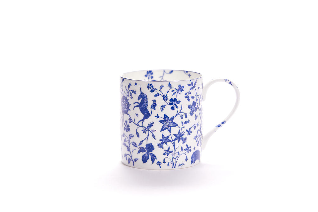 Set of six Millefleur fine bone china mugs