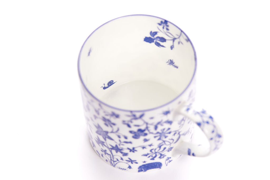 Set of six Millefleur fine bone china mugs
