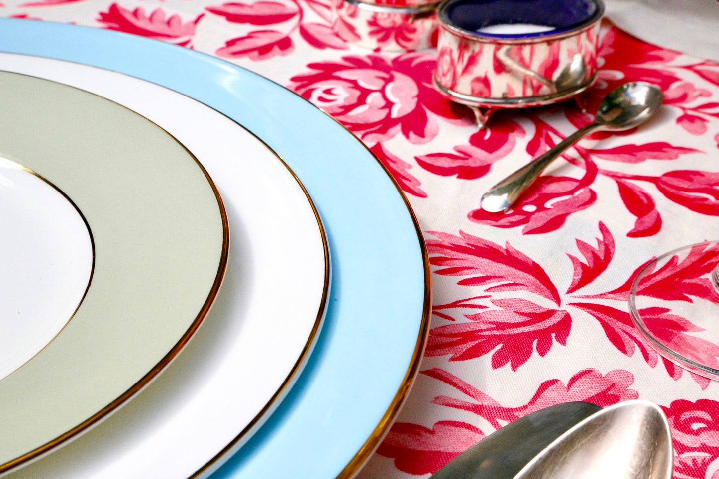 Sky Blue fine bone china dinner plate