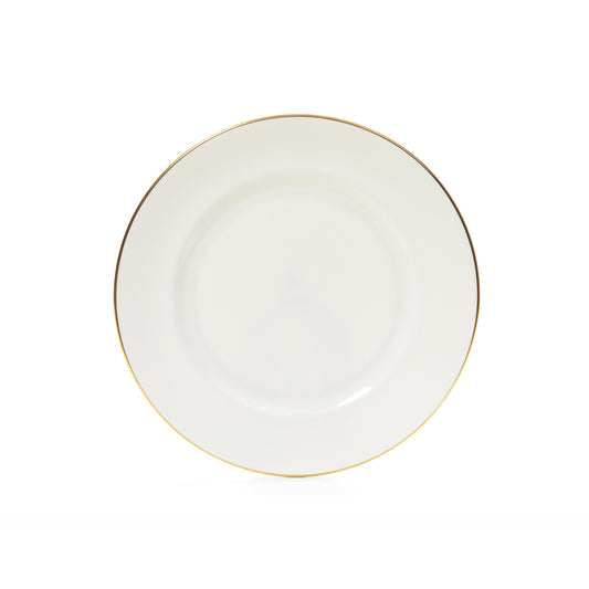 Gold rim fine bone china dinner plate