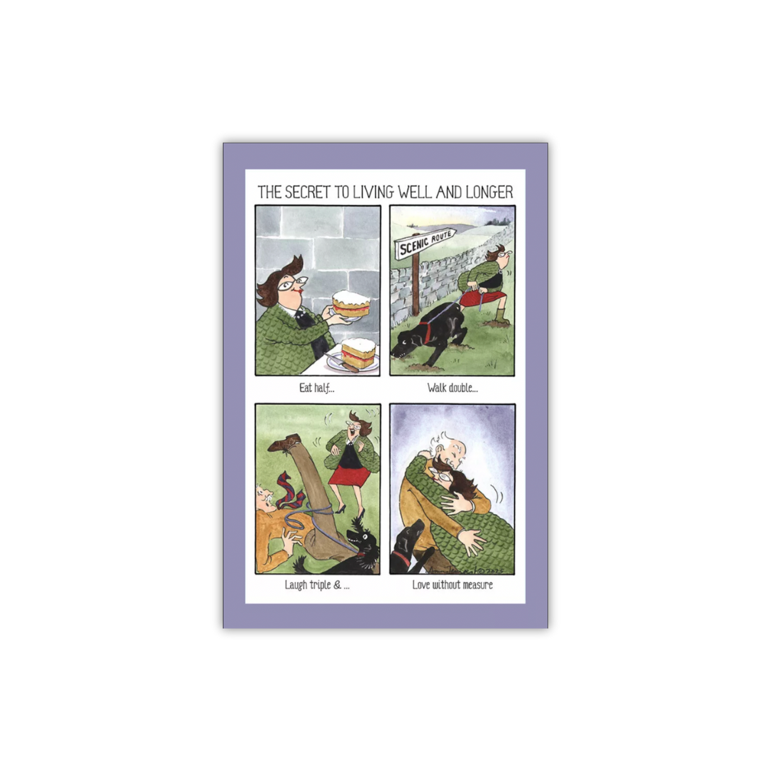 'The Secret to Living Well' Tottering Tea Towel