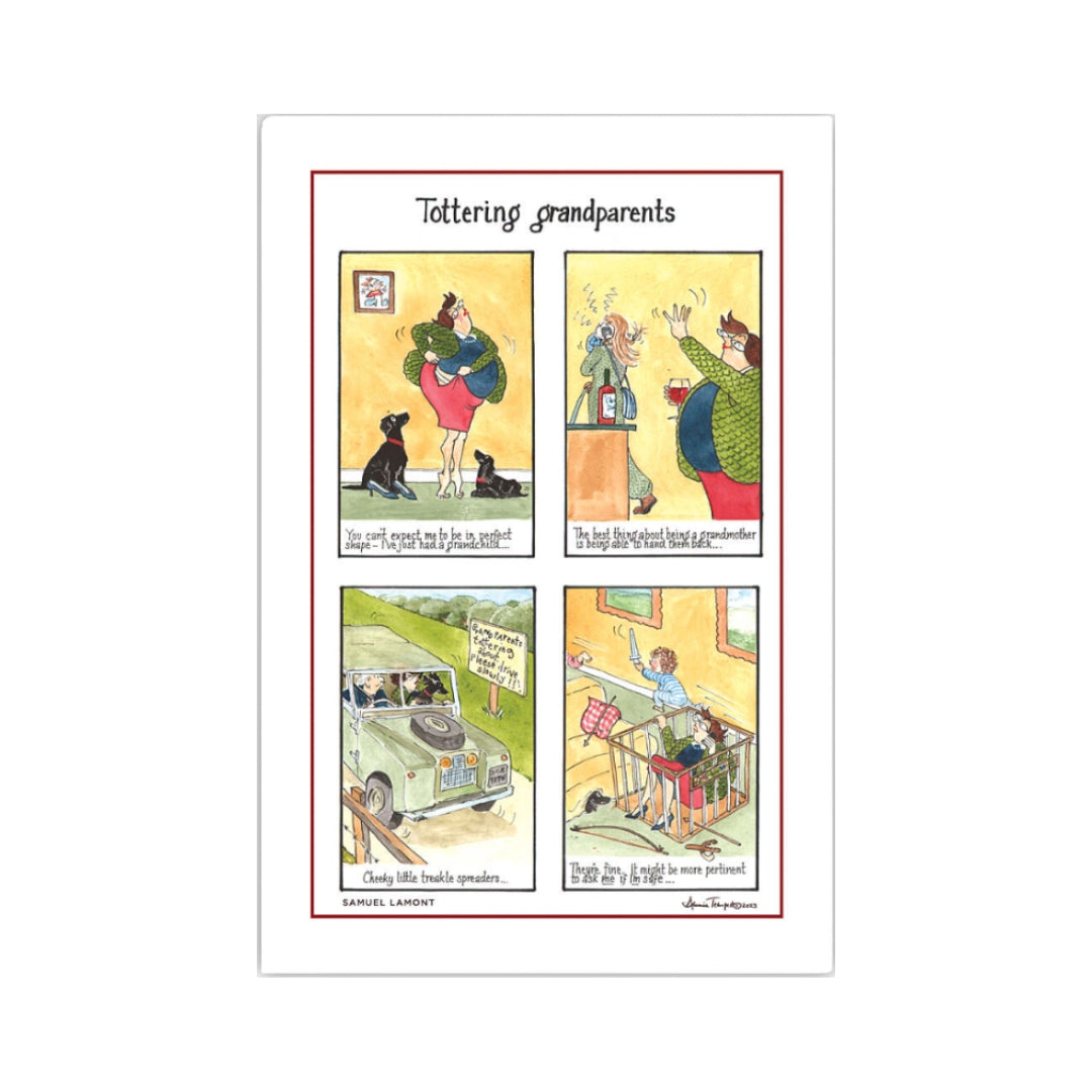 'Tottering Grandparents' Tea Towel