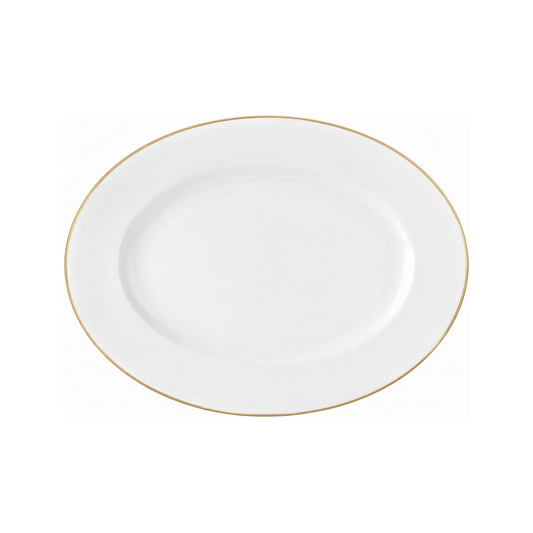 Gold rim fine bone china oval platter