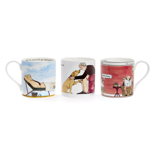 The Old Git – set of 3 Tottering-by-Gently fine bone china mugs