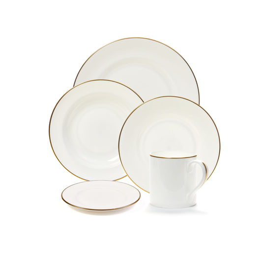 Gold Rim fine bone china dinnerware set