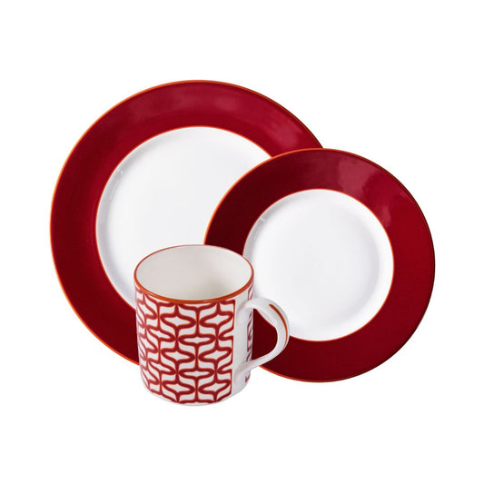 Raspberry fine bone china tableware set