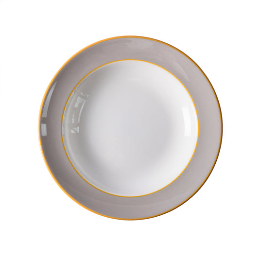 Smoke fine bone china rimmed soup bowl