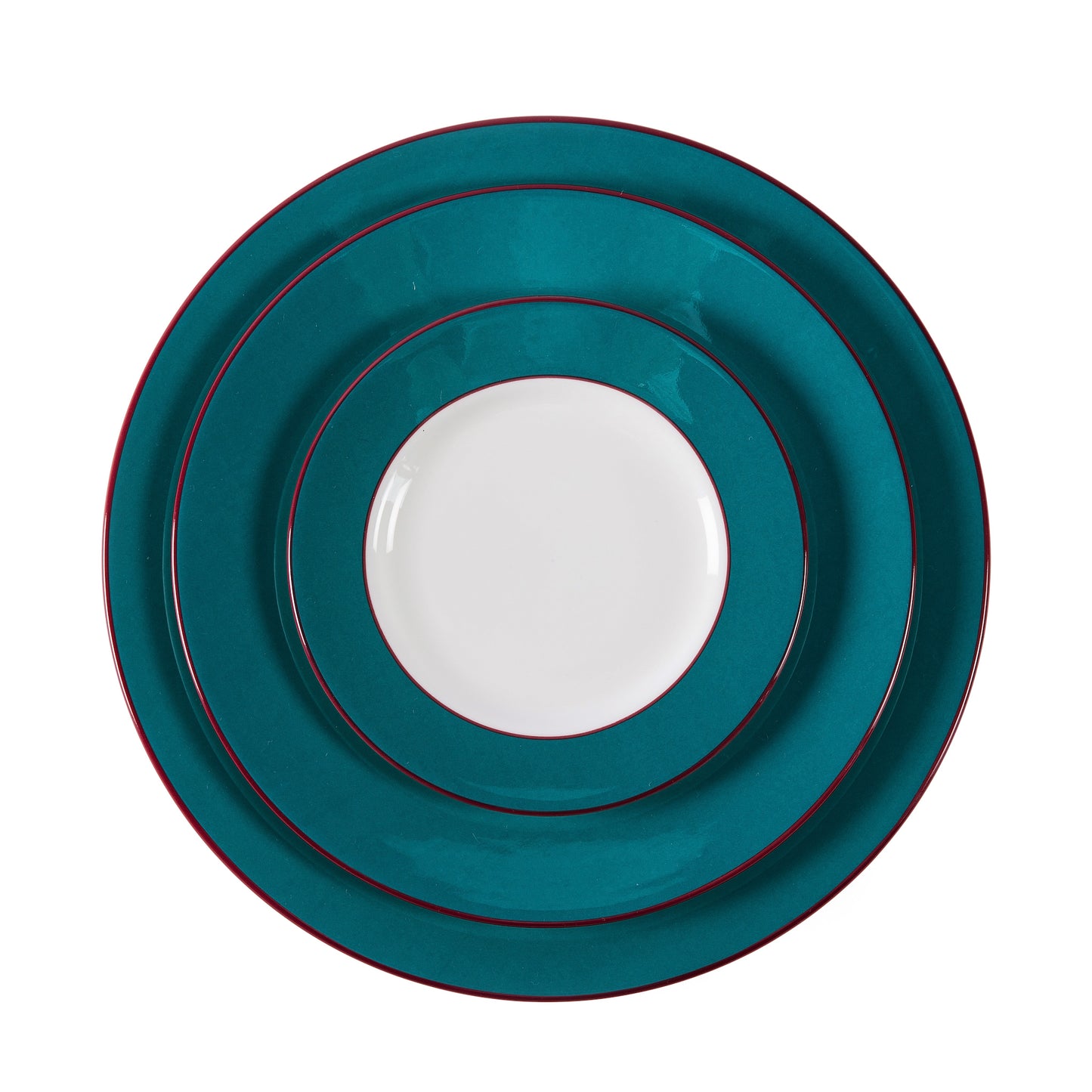 Teal fine bone china pudding plate