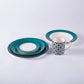 Teal fine bone china side plate