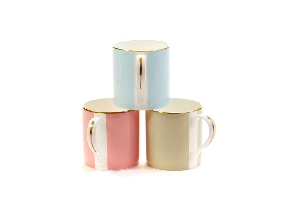 Mixed set of four classic fine bone china mugs