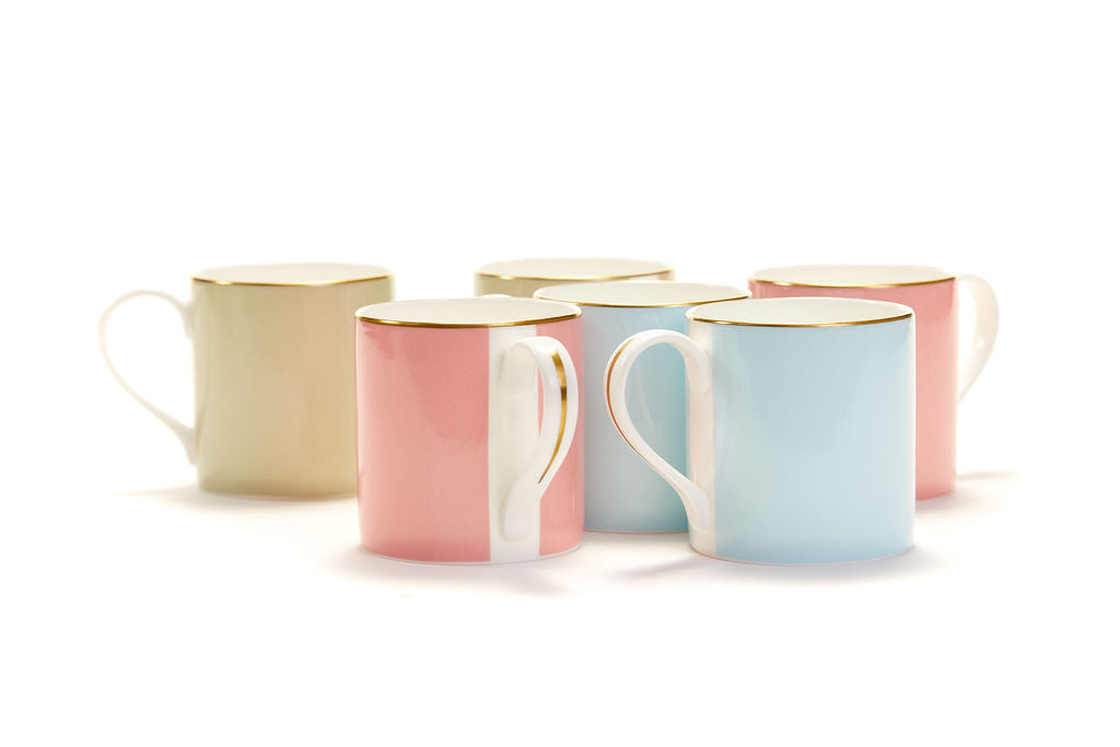 Mixed set of four classic fine bone china mugs