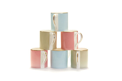 Mixed set of four classic fine bone china mugs