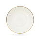 Gilded white fine bone china pudding plate