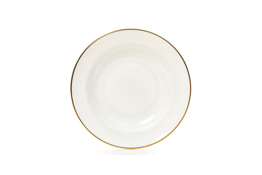 Gilded white fine bone china soup bowl