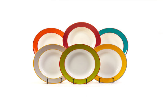 Mixed Six Kelling fine bone china rimmed soup bowls