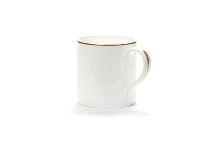 Gilded white fine bone china mug