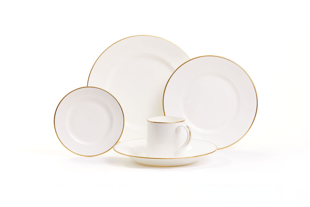 Gilded white fine bone china side plate