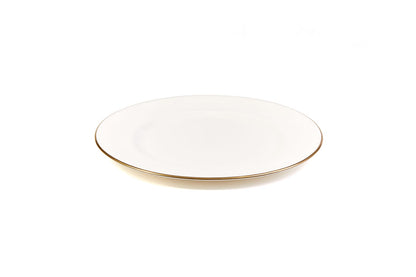 Gilded white fine bone china soup bowl