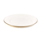 Gilded white fine bone china pudding plate