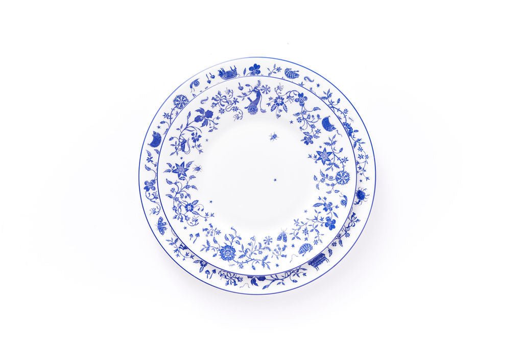 Millefleur fine bone china pudding plate