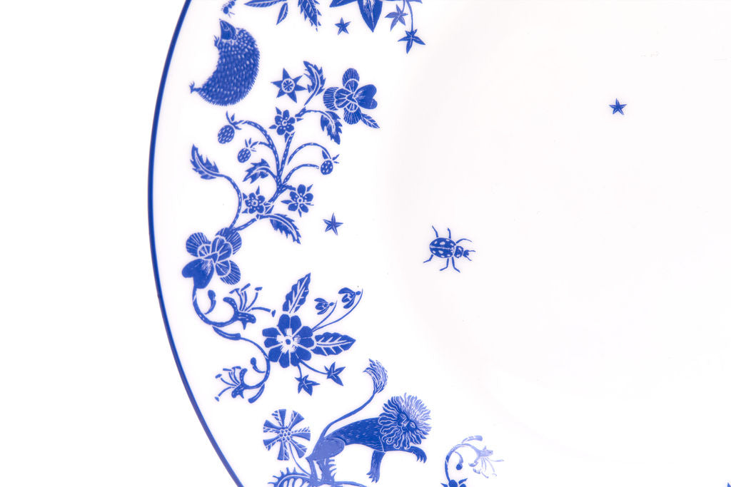 Millefleur fine bone china pudding plate