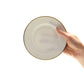 Gilded white fine bone china side plate