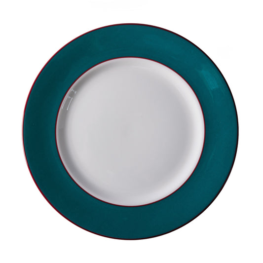 Teal fine bone china dinner plate