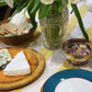 Teal fine bone china pudding plate